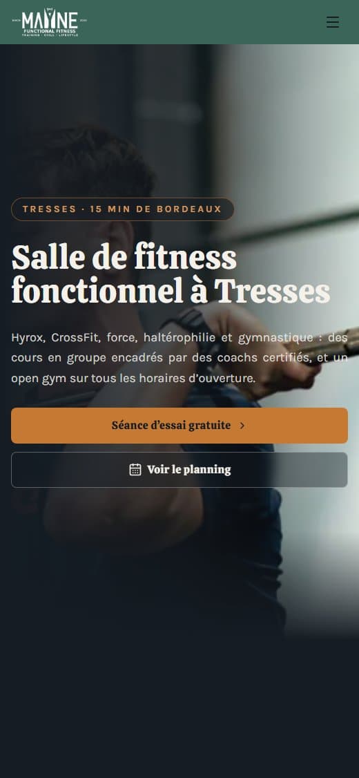 Version mobile du site Mayne Training Club